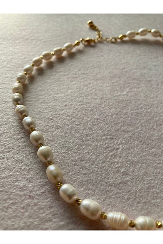 3 Mm Minik Gerçek Arpa Inci Kolye, Minimal Küçük Inci Kolye, Choker Inci, Gelin Kolyesi