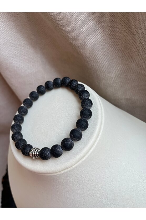 Lav Taşı Doğal Taş Bileklik 8mm