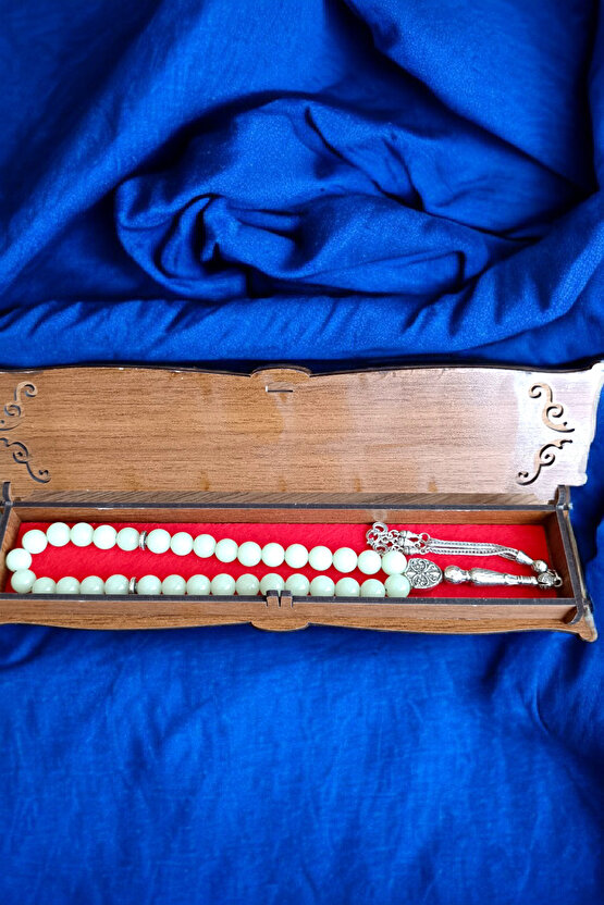 Fosfor Taşı  Tesbih  33lük Tesbih 10 mm Doğal Taş Tesbih Karanlıkta Parlayan Taş