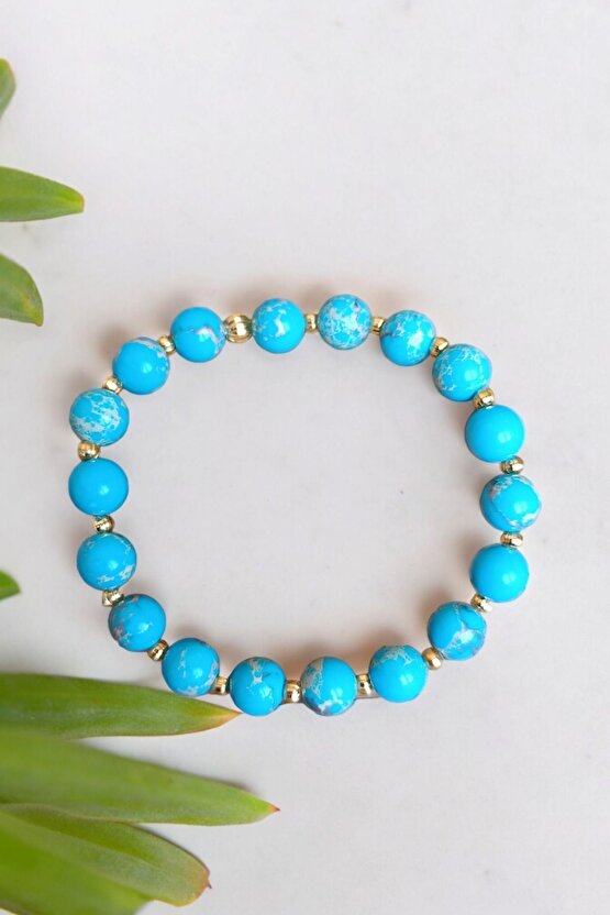 Mavi Varasit Dünya Gezegen model Varasit Taşı  Bileklik Dorika Bileklik Erkek Kadın Bileklik