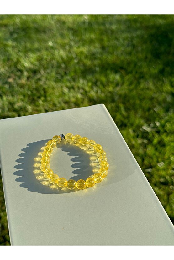 Doğal Sitrin Taşı Şifalı Bileklik - Enerji Ve Denge Bilekliği