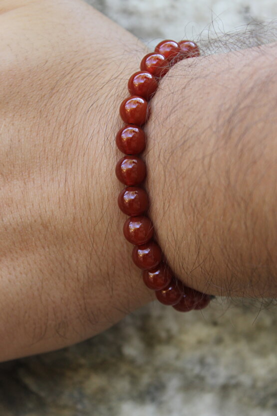 Karnelyan Akik Doğaltaş Bileklik