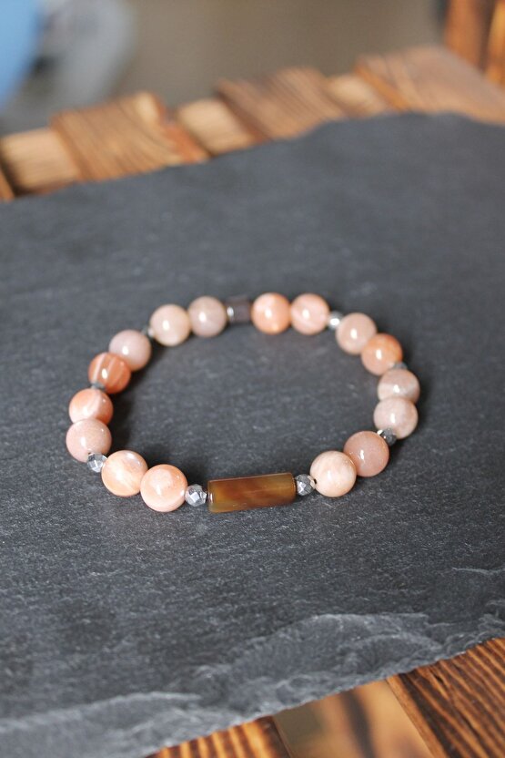 Güneştaşı Akik Ön Aksesuar Doğaltaş Bileklik