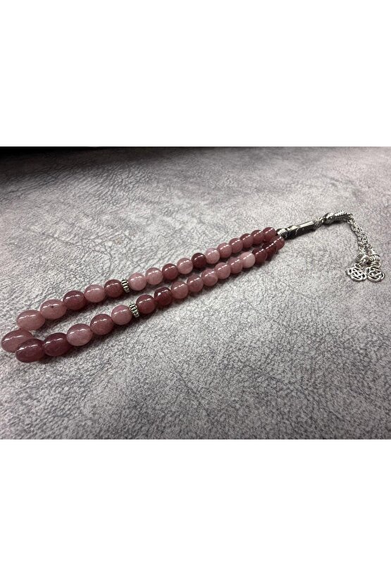 %100 doğal taş -Lal Garnet Taşı: Aşkın, Tutkunun ve Canlılığın Kaynağı - özel kutusuyla tesbih