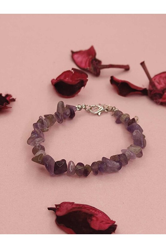 Ametist Kırık Taş bileklik Doğal Taş