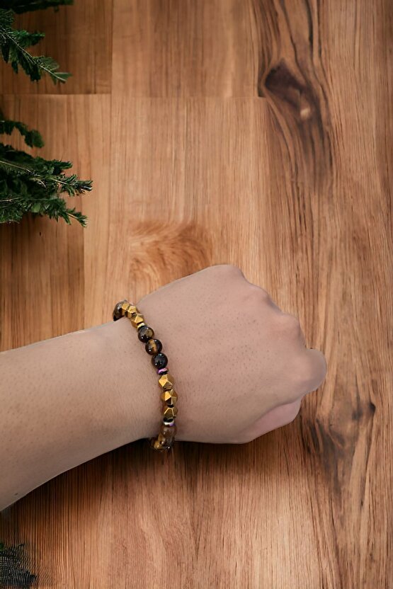 Kaplan Gözü Bileklik - Hematit Bileklik - Karizma Bilekliği - Erkek Bileklik - Kadın Bileklik