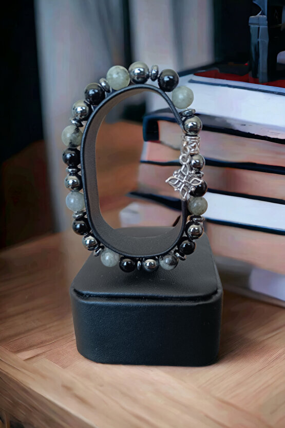 Karizma Bilekliği Labradorit Oniks Hematit Bileklik Doğal Taş Bilekliği Eril Enerji Bileklik