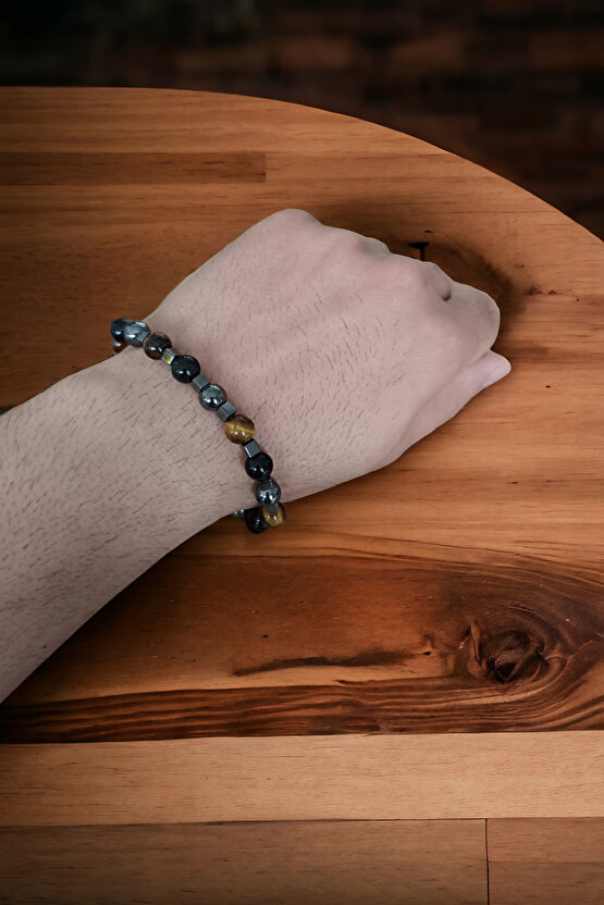 Kaplan Gözü Taşı Hematit Taşı Oniks Taşı Cesaret Bileklik Güç Bileklik Doğal Taşlar