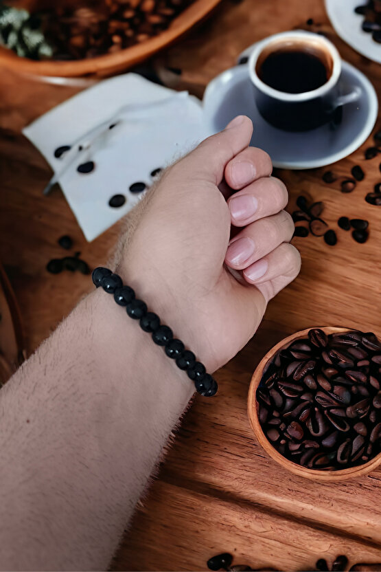 Desenli Parlak Oniks Bileklik  Doğal Taşlar Orijinal Gerçek Oniks Taşı Bileklik