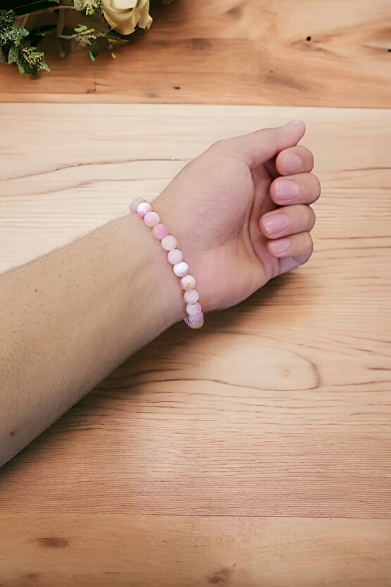 Ceyt Taşı Bileklik Açık Pembe Bileklik Kadın Bileklik Renkli Bileklik Gençlik Taşı İmparator Taşı