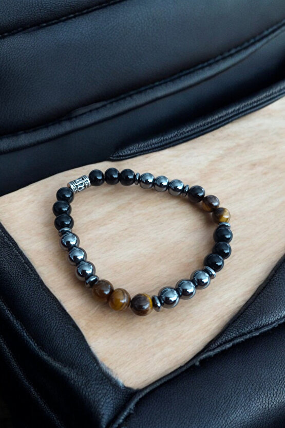 Kaplan Gözü Bileklik Hematit Bileklik Oniks Bileklik Orijinal Gerçek Taş Bileklik