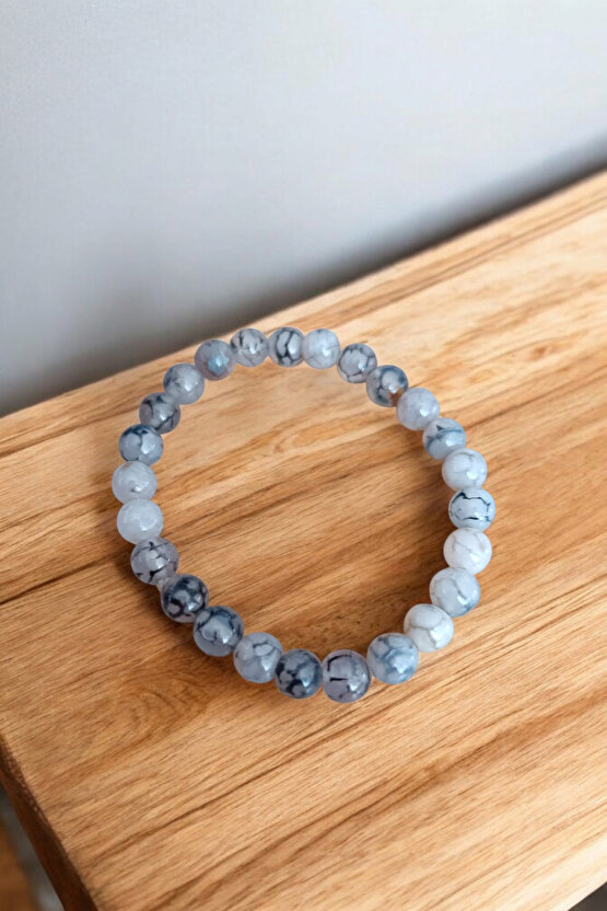 Beyaz Akik Bileklik Akik Taşı Bileklik Kadın Bileklik Erkek Bileklik Sevgiliye Hediye