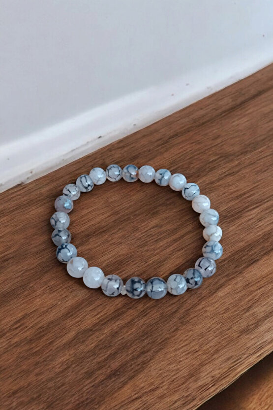 Beyaz Akik Bileklik Akik Taşı Bileklik Kadın Bileklik Erkek Bileklik Sevgiliye Hediye