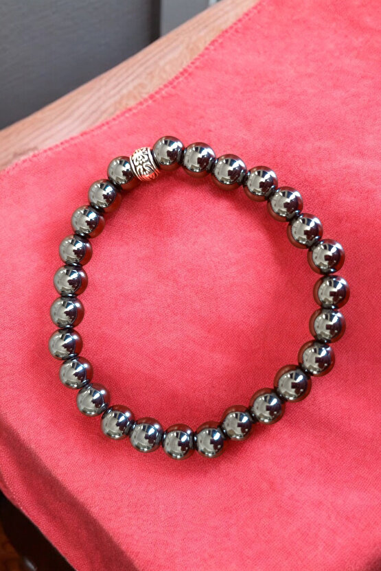 Hematit bileklik Orijinal Ara Aparatlı Gerçek Hematit Taşı Bileklik (kaplama Değil) Doğal Taş