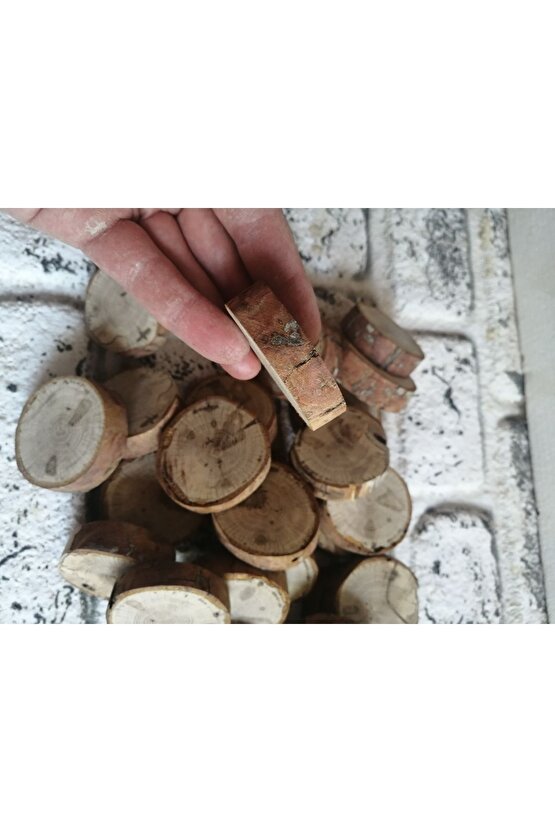 Ağaç Dilimi, 4-5 Cm Kütük Dilimi, Yuvarlak Dilim, Etkinlik Süsleri Boyama Için 10lu Set Dilim
