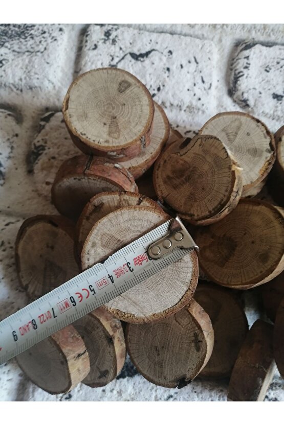 Ağaç Dilimi, 4-5 Cm Kütük Dilimi, Yuvarlak Dilim, Etkinlik Süsleri Boyama Için 10lu Set Dilim