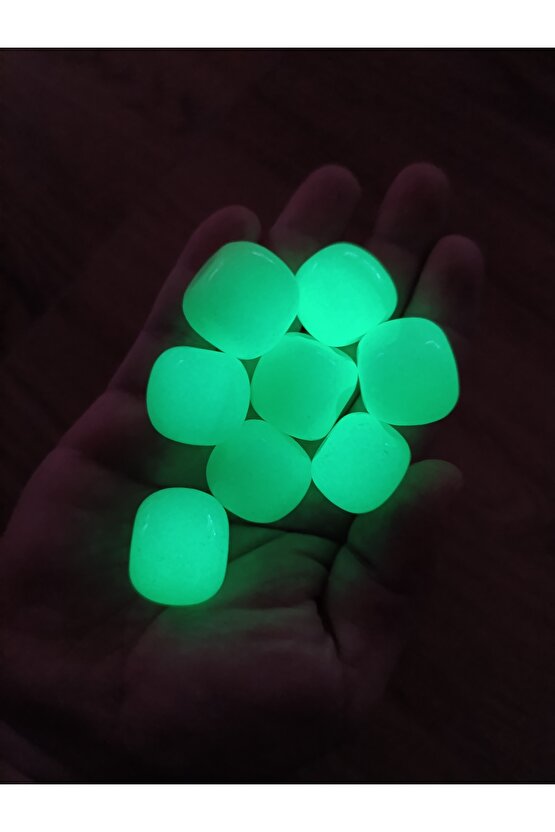 Sertifikalı Fosfor Taşı (KARANLIKTA PARLAYAN) Tambur Doğal Taş Büyük Boy