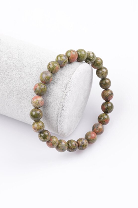 8 Mm Doğaltaş Unakit Taşı Bileklik