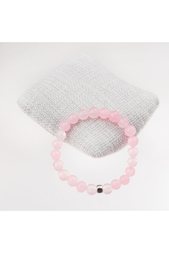 Pembe Kuvars Taşı Bileklik-8 mm