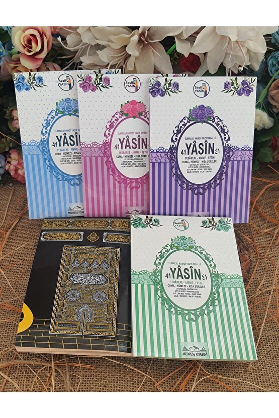 Yasin Cüzü Kitabı 50 Adet Mevlüt Seti Hac Umre Doğum Cenaze Hediyelik Telefonda Sesli Dinleme 5 Renk