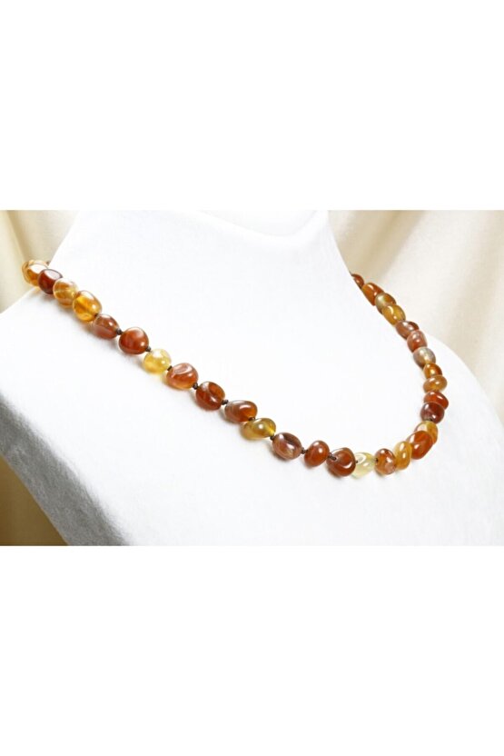 Akik Taşı Kolye  Işlenmemiş Doğal Taş Kolye