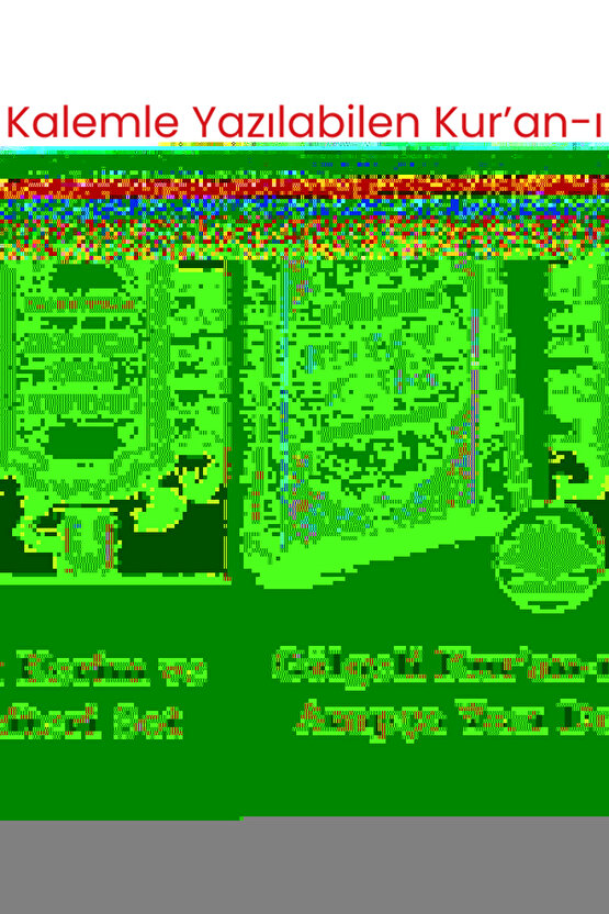 Gölgeli Orta Boy Elle Yazılabilen Kuran-ı Kerim (Beyaz) ve Uygulamalı Arapça Yazı Defteri Set
