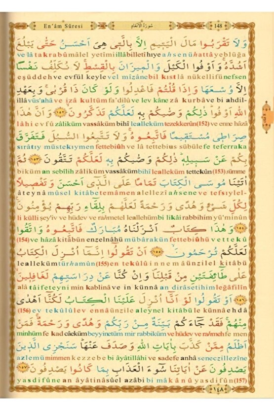 Kuranı Kerim Ve Satır Altı Türkçe Okunuşlu Rahle Boy