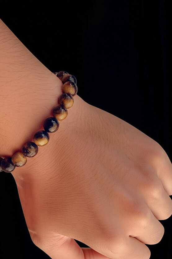 Kaplan Gözü Doğal Taş Bileklik Özgüven Cesaret Taşı