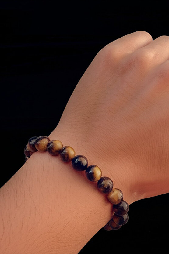 Kaplan Gözü Doğal Taş Bileklik Özgüven Cesaret Taşı