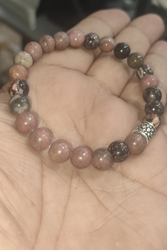 Rodonit Taşı 8 mm Natural Doğaltaş Bileklik