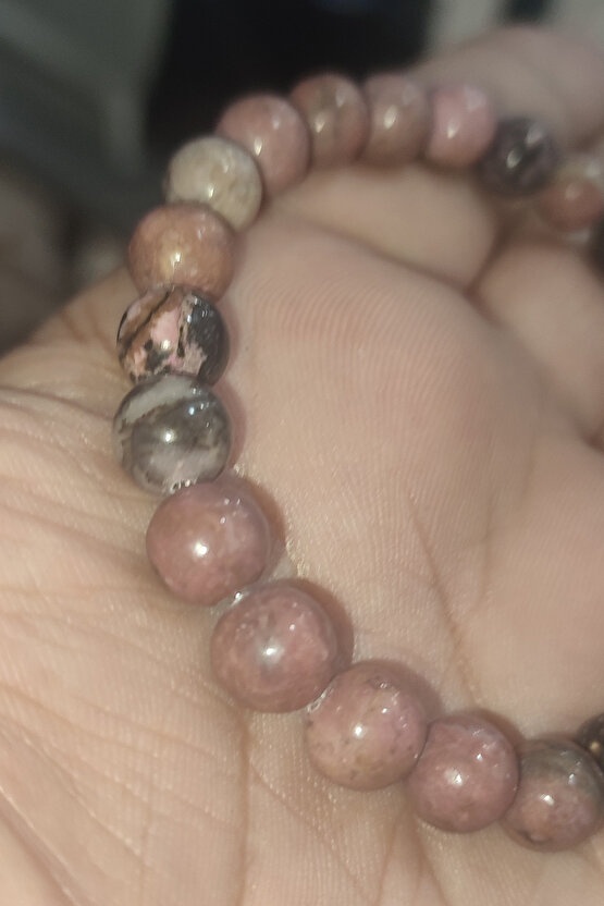 Rodonit Taşı 8 mm Natural Doğaltaş Bileklik