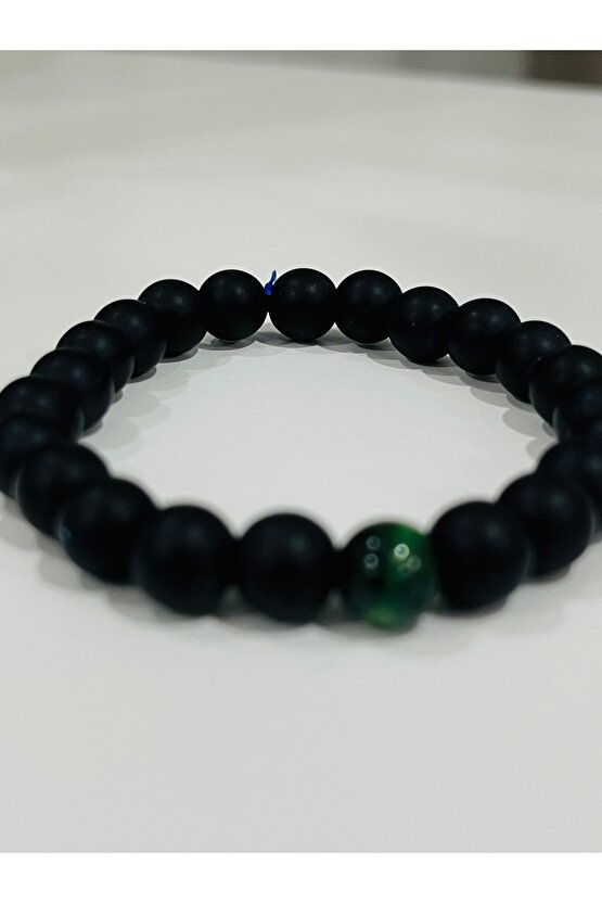 Mat siyah oniks taş Doğal Yeşim Taşlı hediyelik Unisex Bileklik