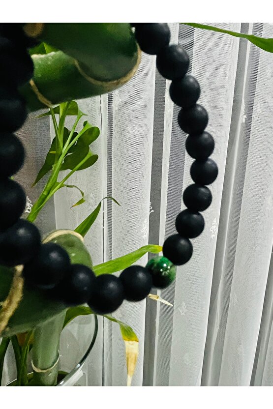 Mat siyah oniks taş Doğal Yeşim Taşlı hediyelik Unisex Bileklik