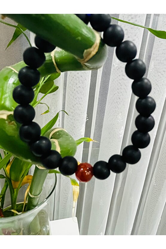 Mat siyah oniks taş Kaplan gözü Doğal taş bileklik Unisex hediyelik bileklik