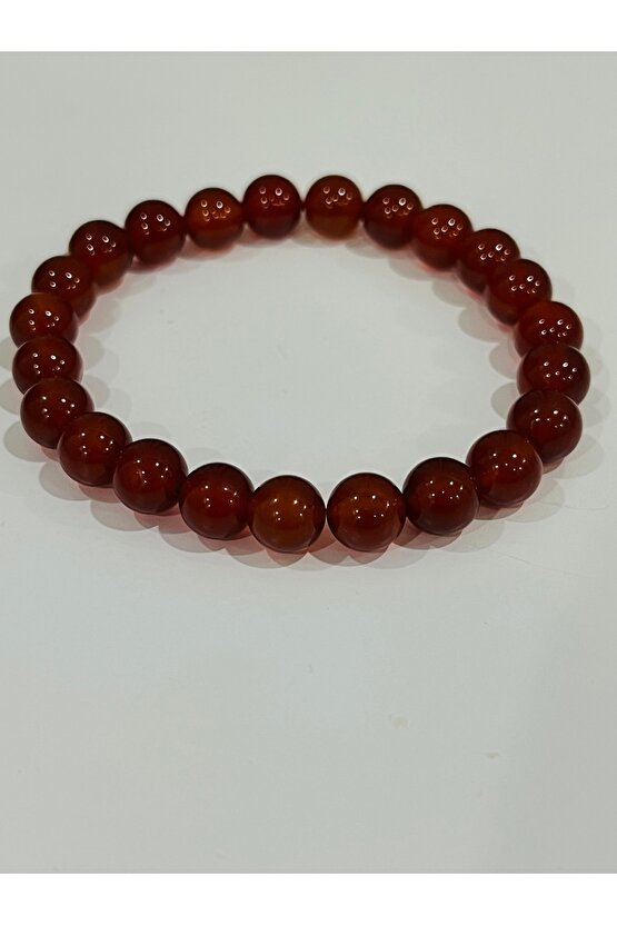 Kırmızı Akik Doğal Taş Bileklik Hediyelik Unisex Bileklik Stres Cesaret ve Odaklanma Taşı