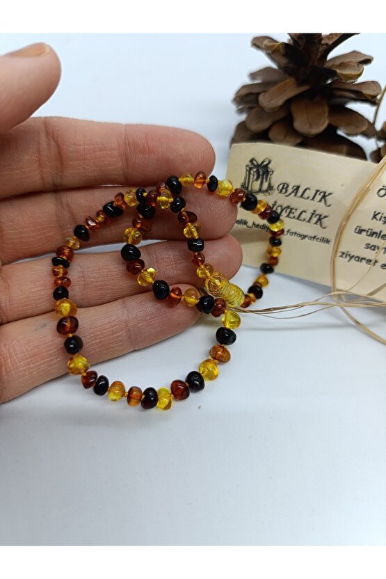 Çocuk Kehribar Kolye (Organik Şifa Taşı) 32 cm -1034