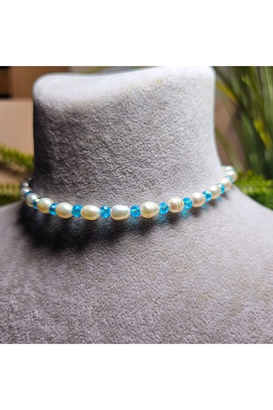 İnci Doğal Taş Halhal - Turkuaz - 1 Adet ( El Yapımı Tasarım Ürünler )