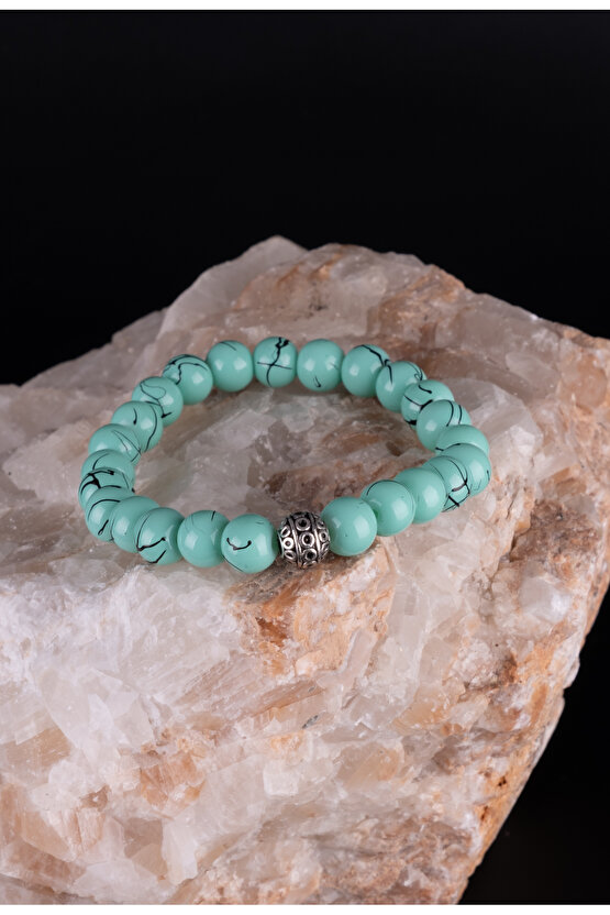 Unisex Turkuaz Doğaltaş Hediyelik Bileklik