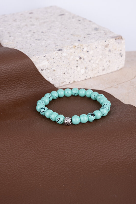 Unisex Turkuaz Doğaltaş Hediyelik Bileklik