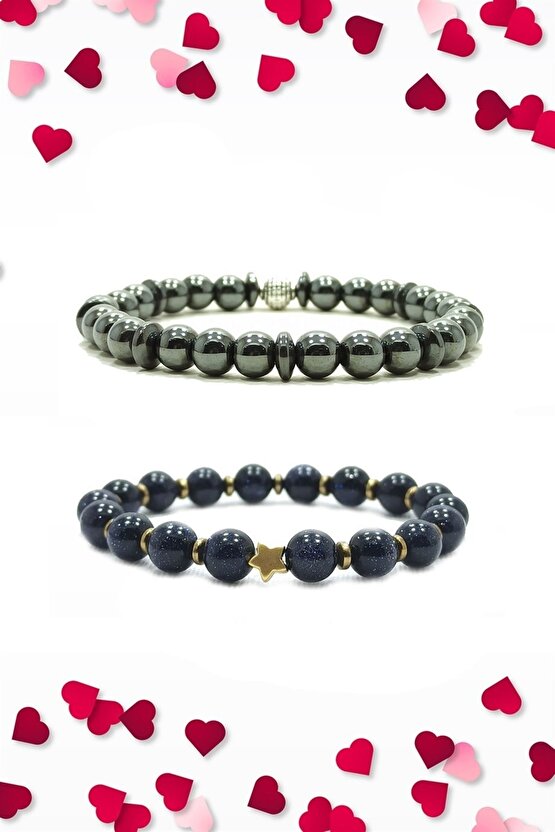 Hematit Ve Yıldız Aksesuarlı Yıldız Taşı Sevgili Bilekliği Helsinki