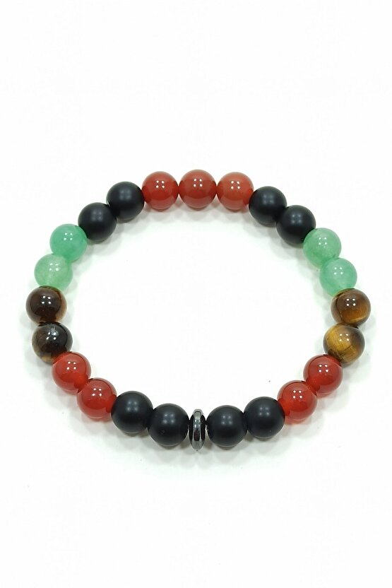 Şans Bilekliği Oniks Akik Kaplangözü Aventurin Doğal Taş Bileklik Helsinki