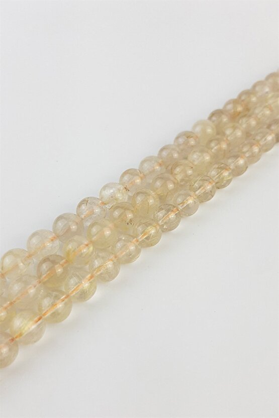 Altın Rutil Kuvars Doğal Taş 8 Mm 1 Dizi Helsinki