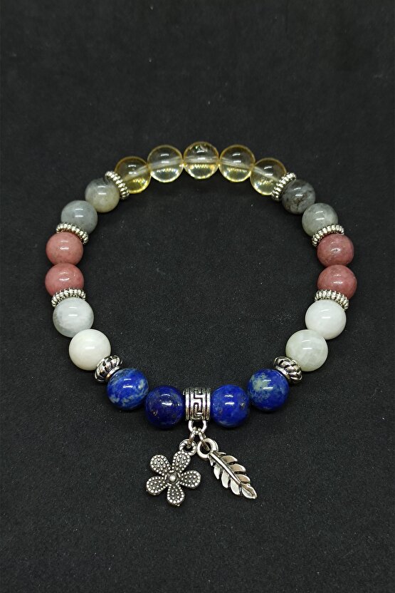 Lapis Lazuli Ve Sitrin Karma Doğal Taş Kadın Bileklik