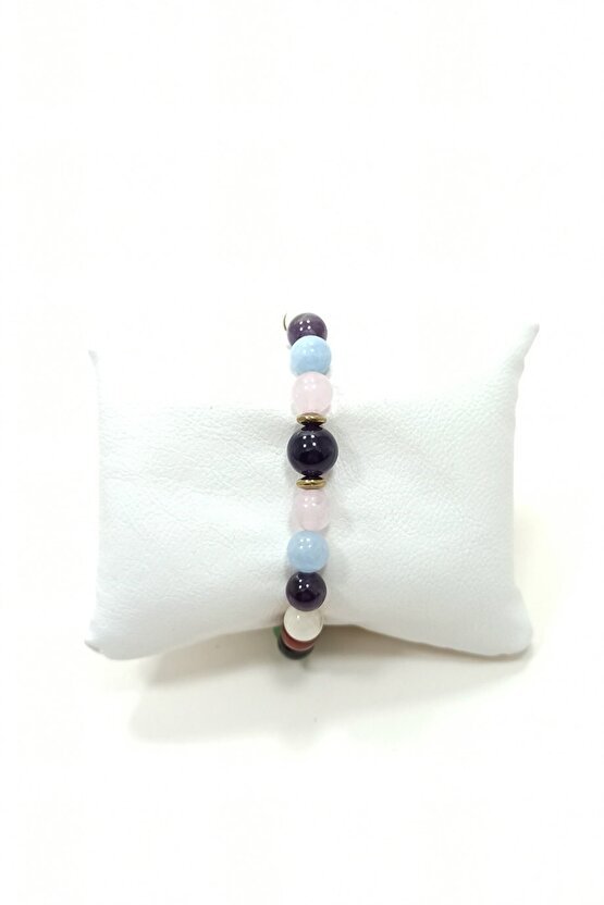 Eşler Arası Uyum Bilekliği Ametist Ay Taşı Doğal Taş Bileklik Moskova