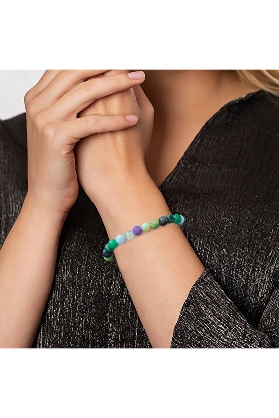 Happymodds Küre Kesim Çoklu Doğaltaş Kombinli Kadın Şifa Bilekliği