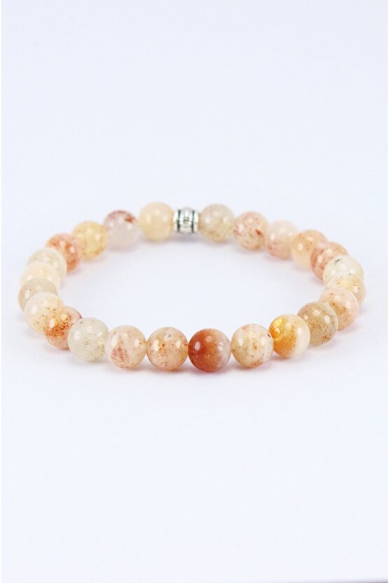 Doğal Taş Bileklik Güneş Taşı 7 Çakrayla Uyumlu , Aslan Ikizler Koç Ve Terazi Burcu Liderlik Taşı