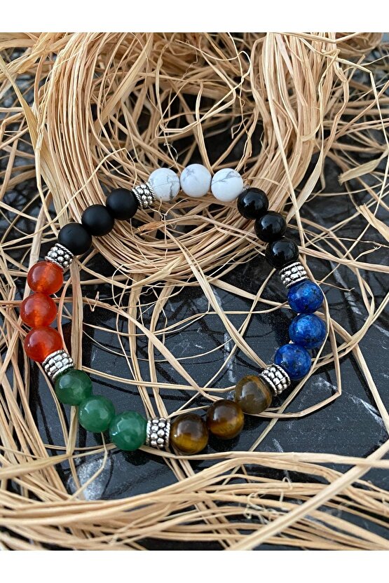 Doğal Taş 7 Çakra Bileklik (unisex)