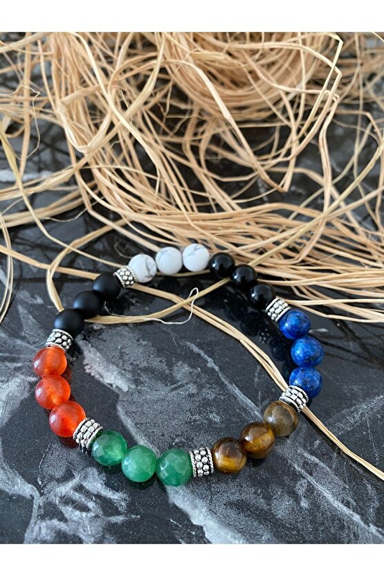 Doğal Taş 7 Çakra Bileklik (unisex)