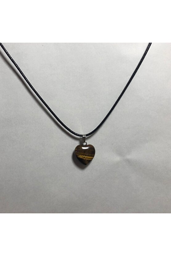 Mini Kalpli Kaplangözü Doğal Taş Kolye