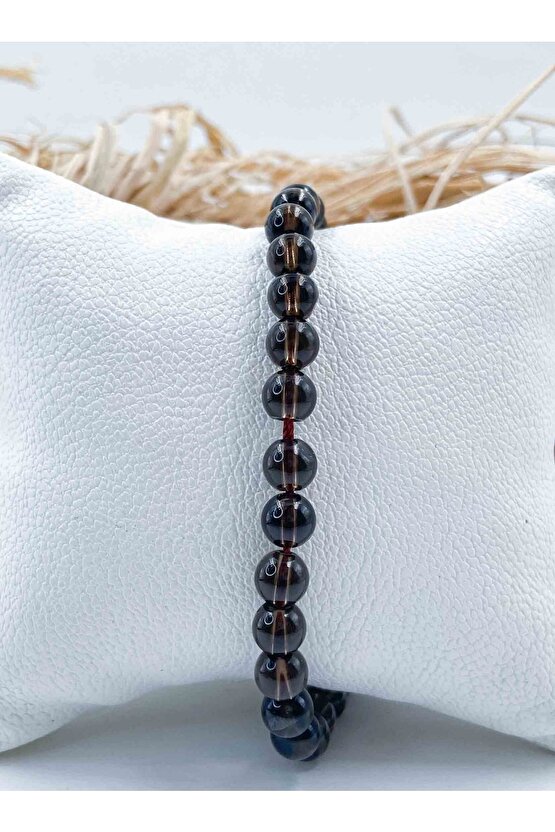 Dumanlı Kıuvars Doğal Taş Bileklik 6 Mm